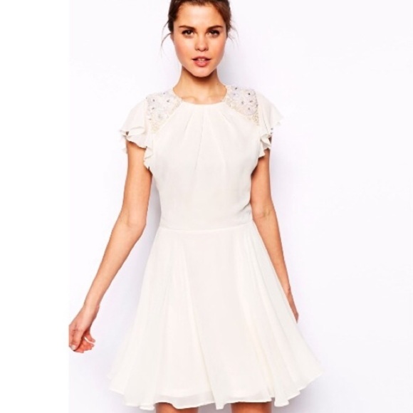 asos white embellished dress